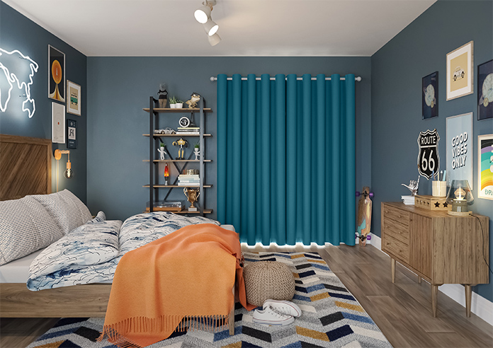 Kyoto Faux Silk, Azure - Made to Measure Curtains - Image 15